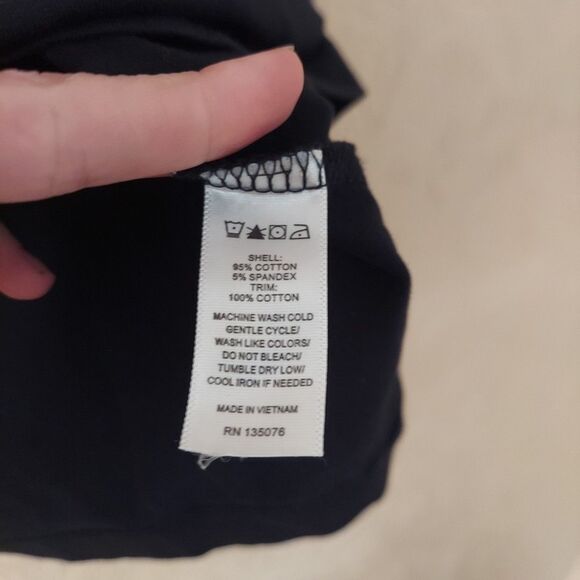 C. Wonder Black Stretch Knit Shirt With Cotton Trim, Collar, Gold Buttons Medium - Picture 4 of 10